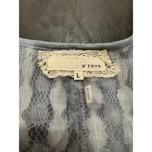 A'Reve Women's Tank Top Sz L Sliver White Sheer Lace Fairy Grunge BOHO - Picture 2 of 11